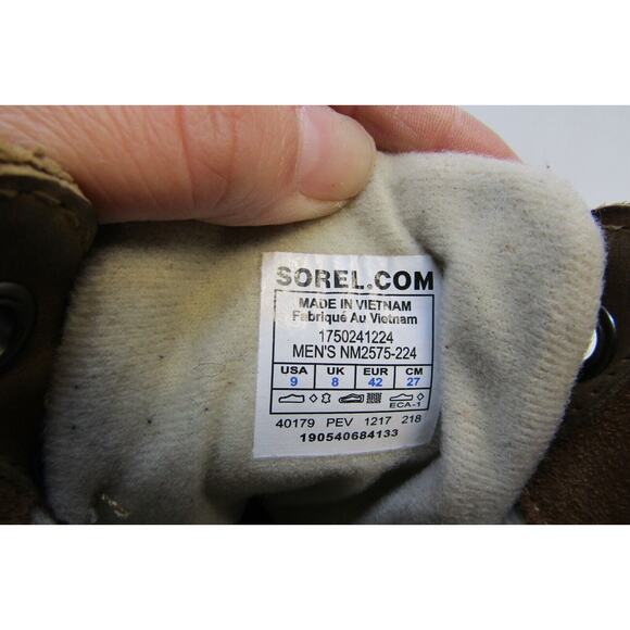 Sorel Mens Size 9 M Brown Leather Rubber Waterproof Lace Up Winter Snow Boots main image 7